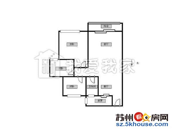 中海六区3开间朝南小3房星洲教育5号线旁周边配套齐全