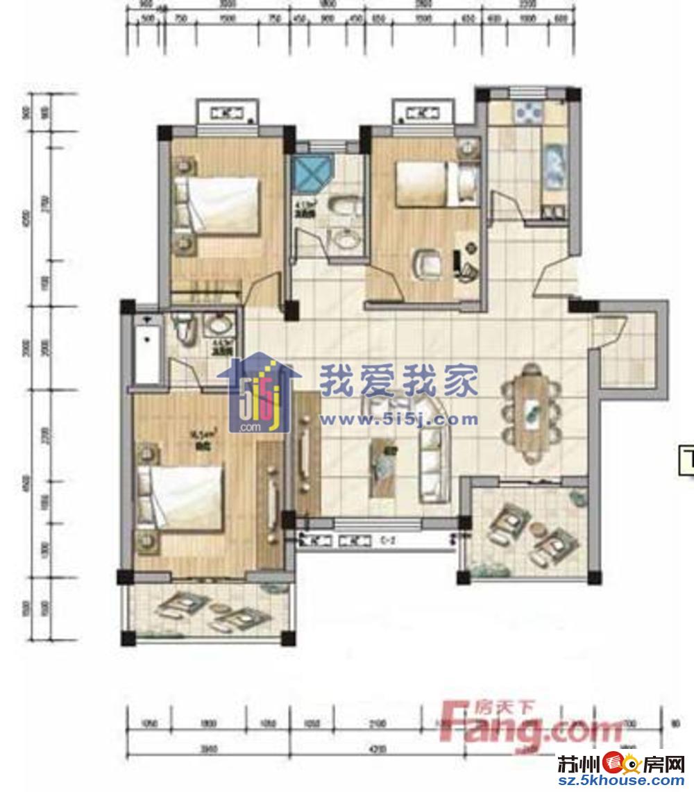 群星苑精装三房两卫 通园路 双湖广场 随时看房 拎包入住