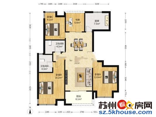 新出 保利观湖国际 3800元 房东自住精装 三房两卫 随时