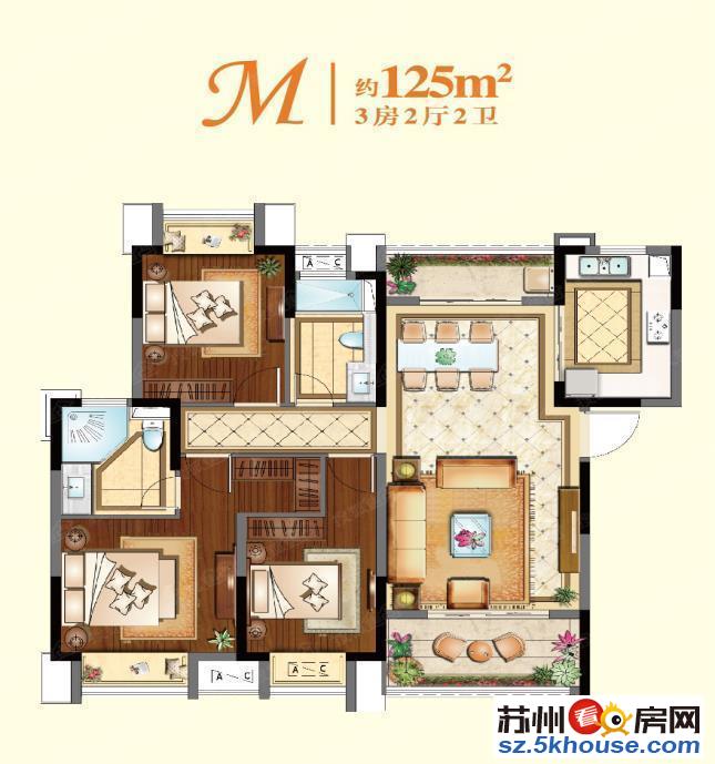 保利悦玺 3室 2厅 131.3平米