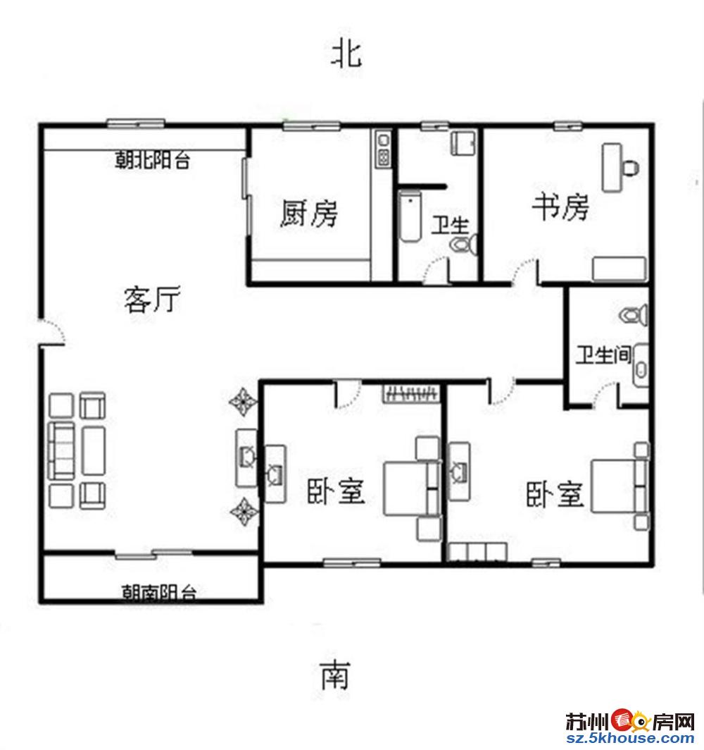 万杨香樟公寓 中间高层南北通透三房 精装修带价值20万车位