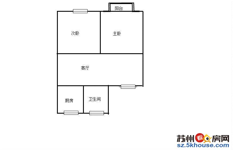 青苑一区两室一厅中装急卖低于市场5万