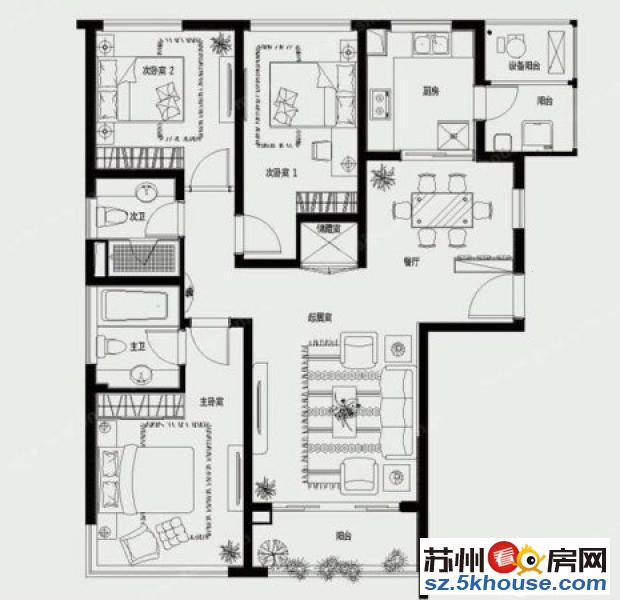 仁恒双湖湾统装通透三房楼层采光俱佳九年制学校可看湖