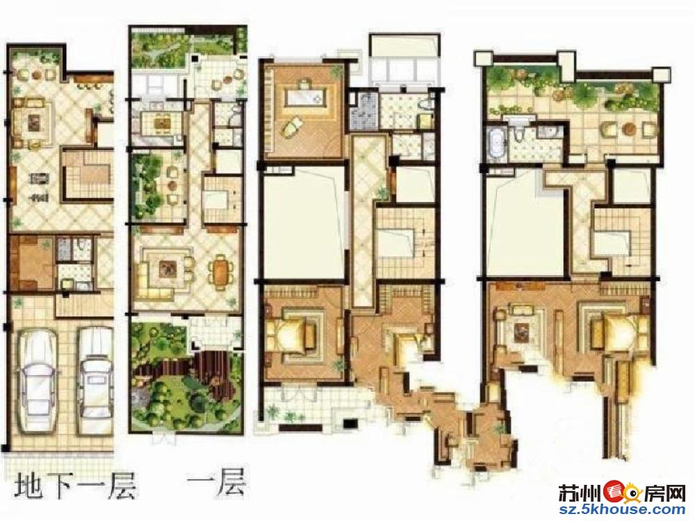 梧桐墅 独栋别墅 前后花园 上下三层 外挂大理石 双车位