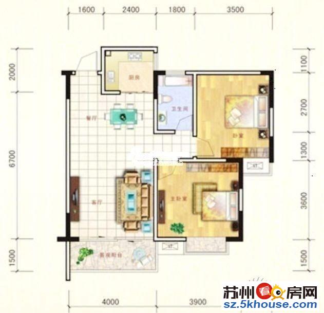 御亭水岸 精装84平 俩室带满2 楼层好位置佳 120万