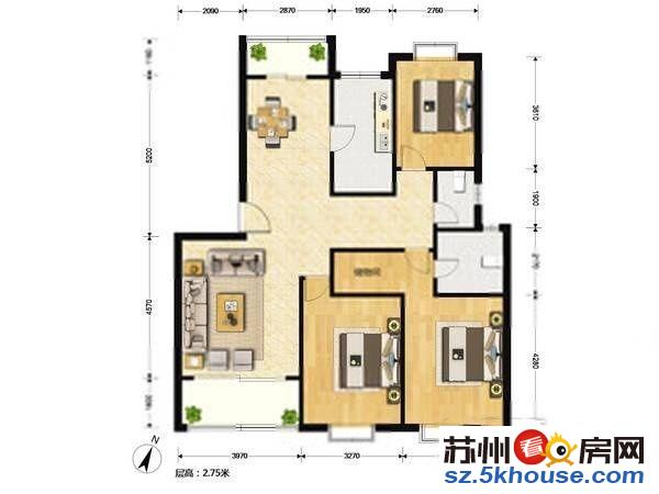 天宇家园98平精装送25平露天阳台产证满五唯一