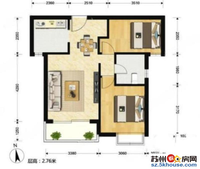 路劲主场 2室 2厅 78.6平米