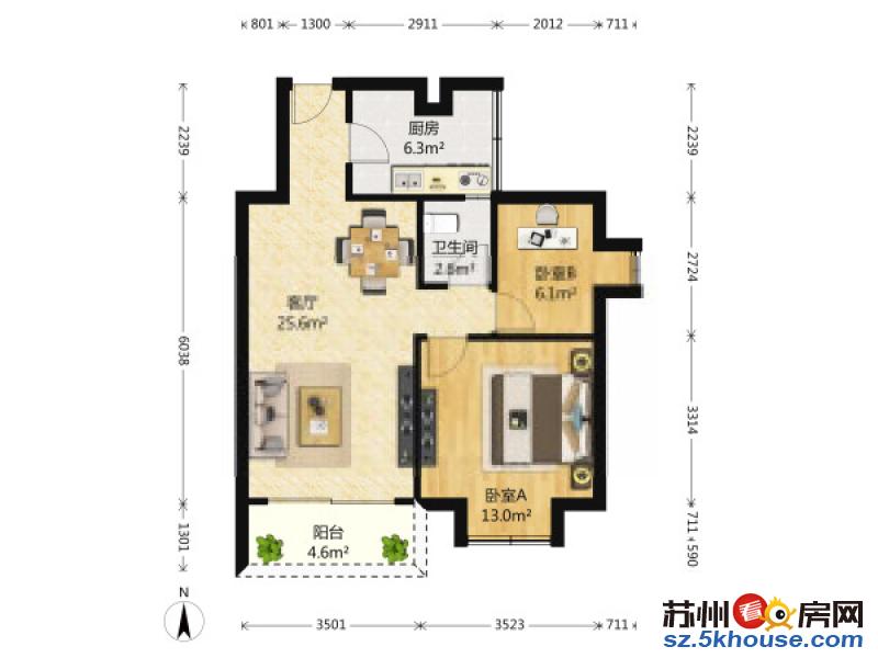 诚心出租精装复式两房设施齐全拎包入住楼下大润发急租