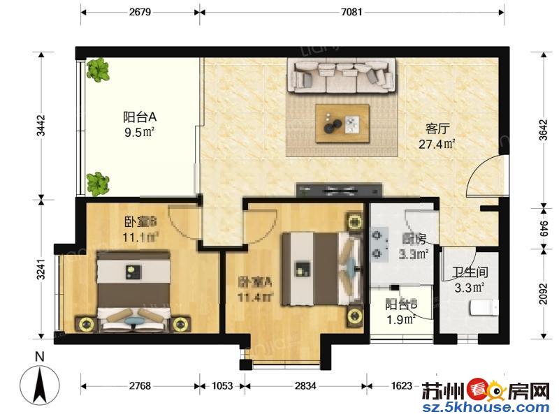 恒达清水园 邻近塔园路地铁口 房东自住装修 精装三房拎包入住