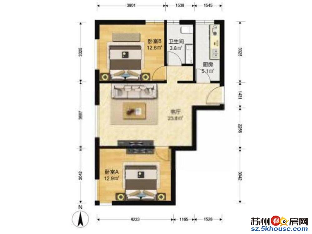 桐泾公园地铁口 润达新村 精装自住两房 全明户型 换房急售