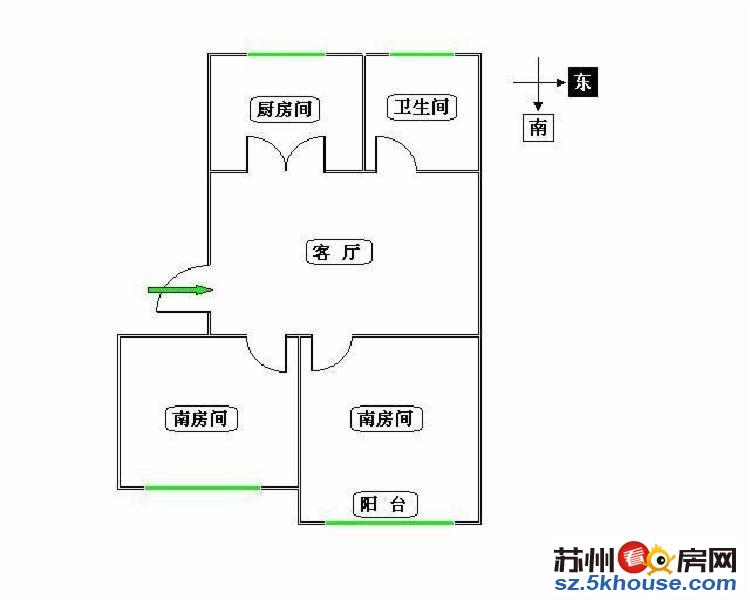 新出地铁口平江宏葑新村精装两房朝南首付28万