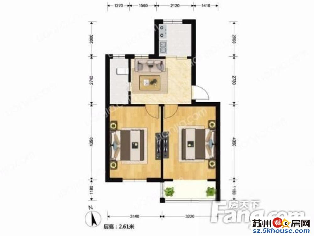 新上地铁口精装首付32万两房朝南看房方便杨枝新村