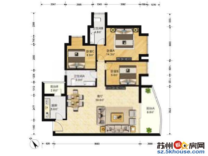 月付 何山路 津西新天地 新区公园旁 恒达清水园 全新装修