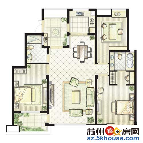 水墨三十度122平3房2卫全新精装未住人房东降价30万急