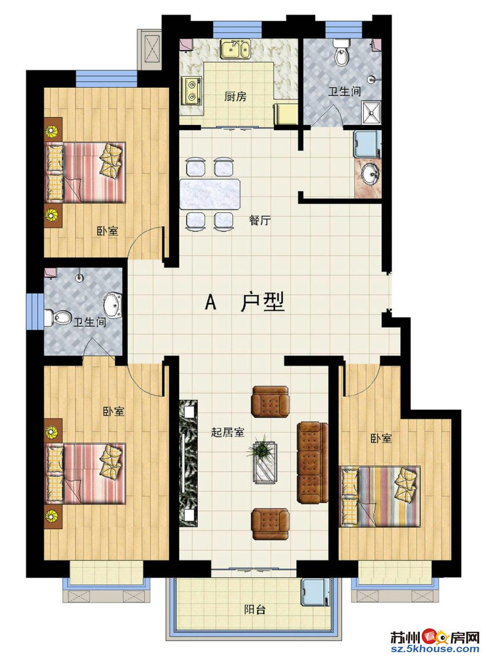 绿宝广场旁 怡馨花园精装大三房 房东自住装修 品牌家居 整租