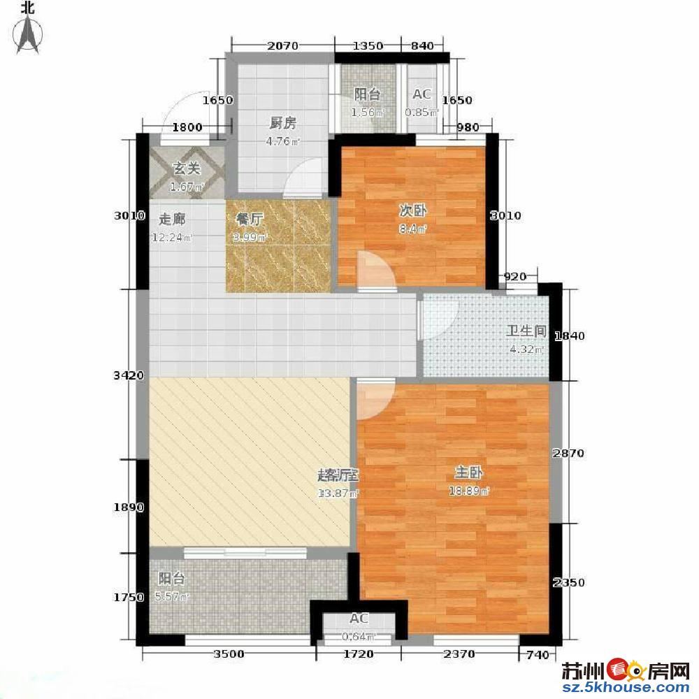 金科天籁城西区 80平精装两房 家电齐全 干净清爽 看房随时