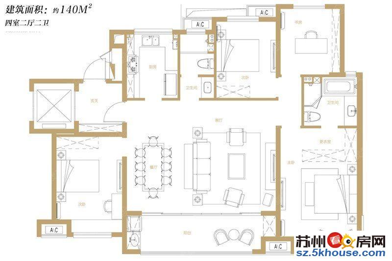 湖西玲珑 豪装四房 户型好景 带地暖 新风系统 拎包入住