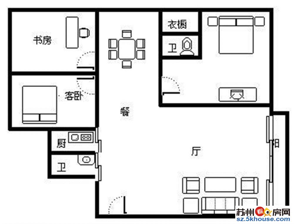 苏州中心贵都花园都市花园 3室2厅2卫