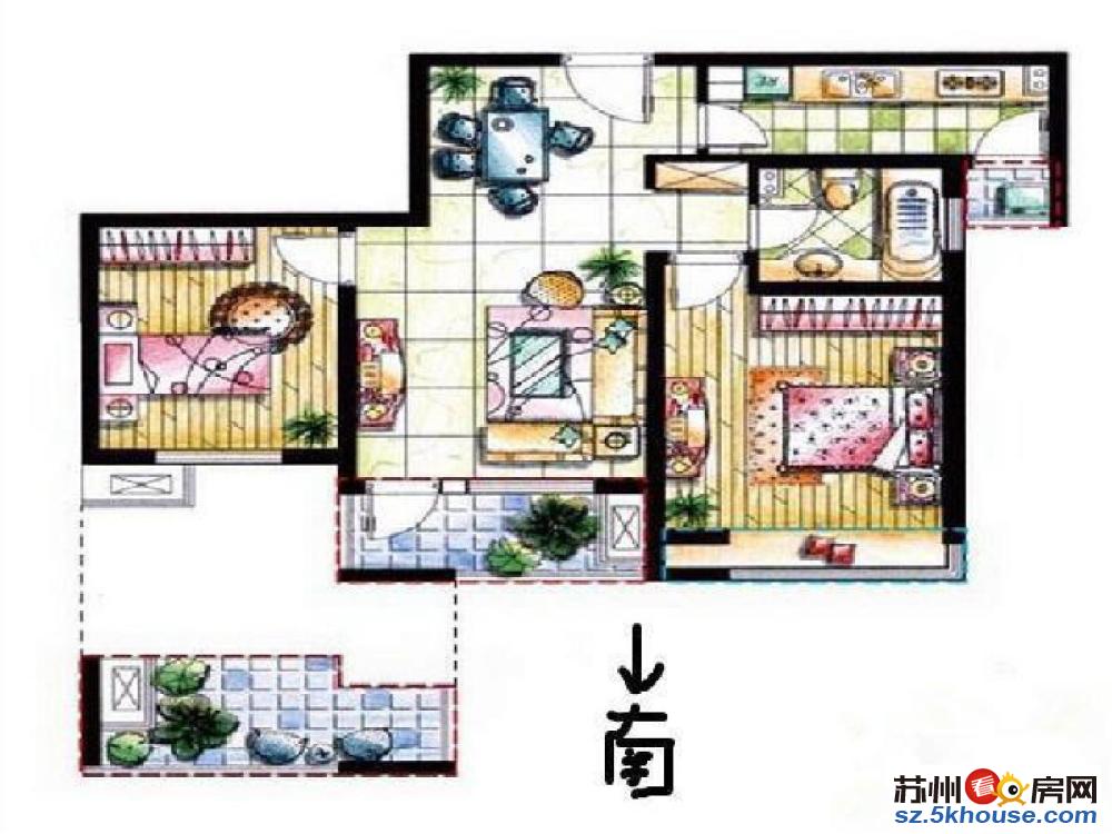 七里香都精装三房采光无遮挡 邻儿童医院近地铁新小区环境优雅