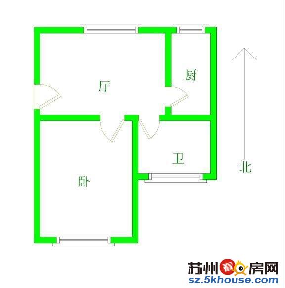 苏安新村新出一室一厅 2楼的主卧朝南 厨卫朝南 房东置换诚售