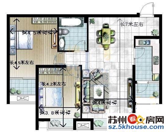 汽车南站旁近苏苑新村姑苏区三楼两房朝南都很大满五年带