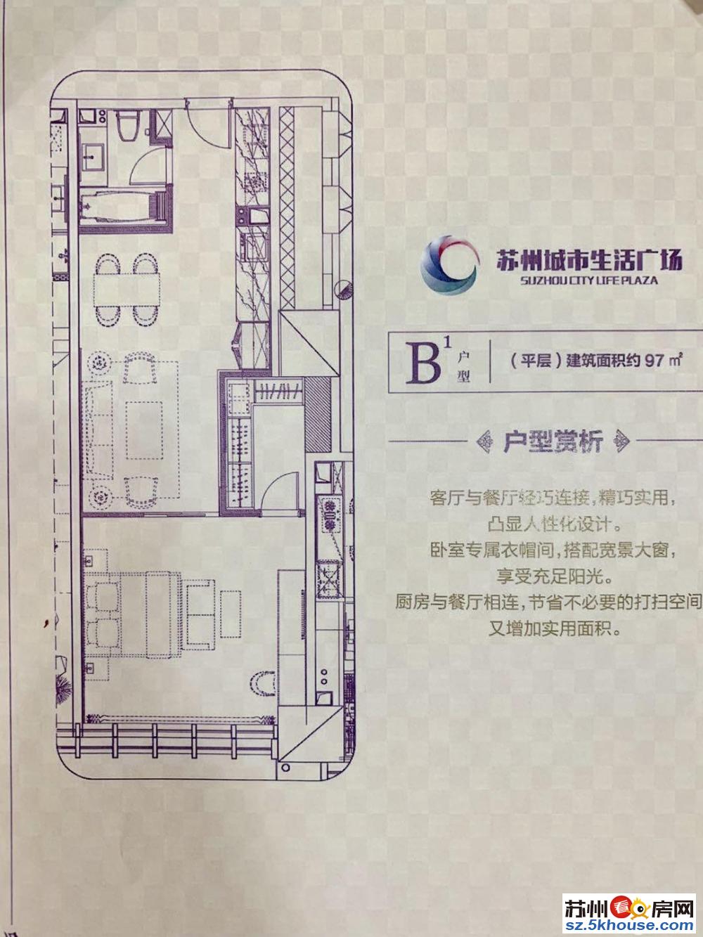 平江万达旁城市生活广场精装现房钻石楼层无敌视野