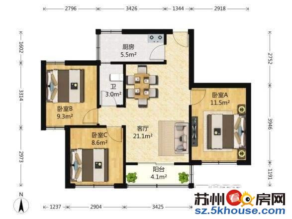 近石路 桐泾路地铁口 外国语学校 彩香 张家浜 全新装修首租