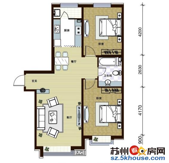 大成郡精装2房自住装修干净清爽拎包入住近大润发