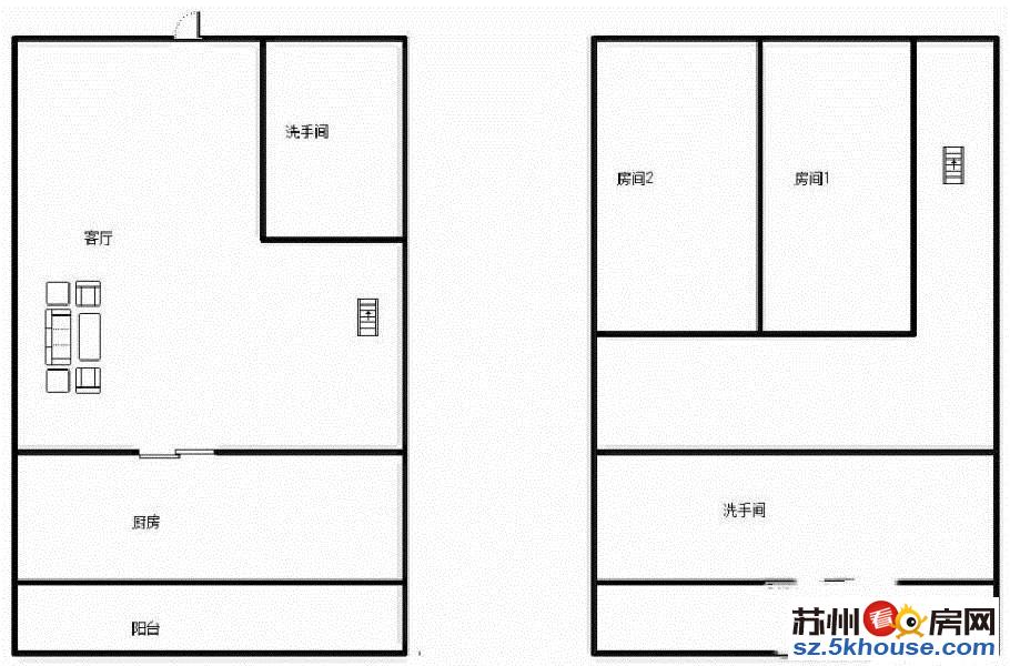 津西新天地 豪装复试两房 时代花园旁 民用水电 拎包入住