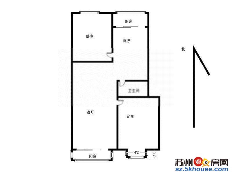 可月付 劳动路地铁 胥江华庭 精装两房 干净清爽 拎包入住