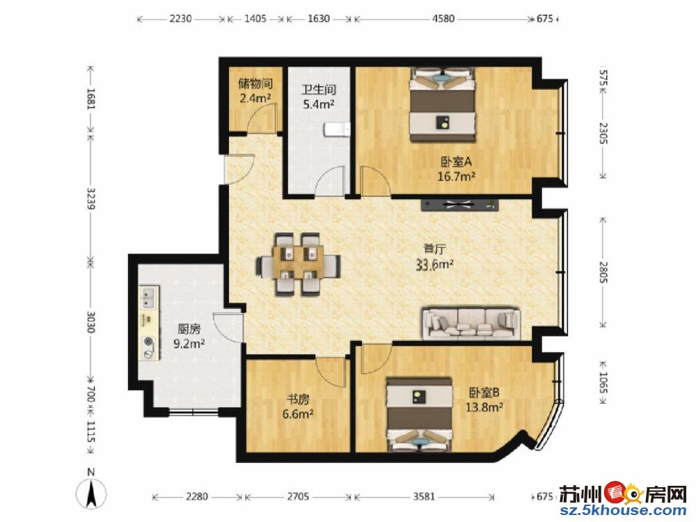 丰隆城市 3室2厅 11000元