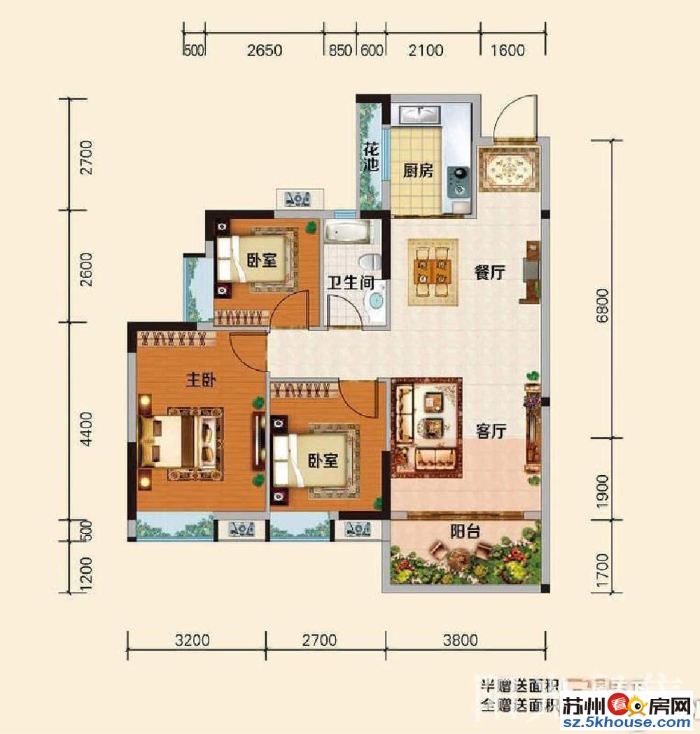 荷韵新村高层 精装3房 出租 联丰广场  邻润广场 斜塘老街