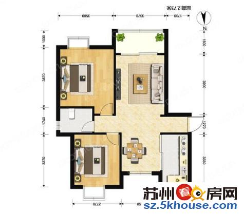 实图实价 干将东路小区精装两房 出门地铁口 有钥匙拎包入住