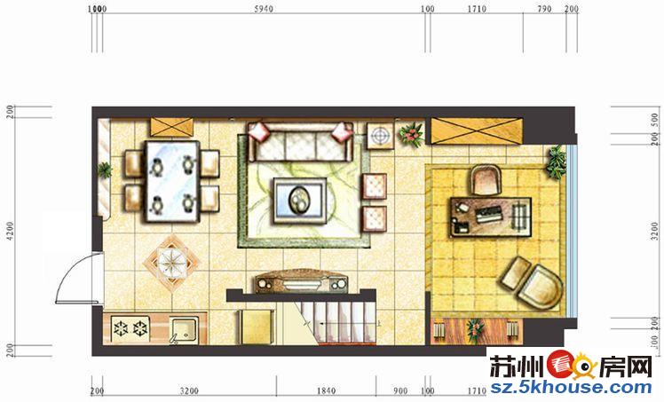 苏州站旁港龙柏悦公馆精装复式小两房 停车方便 拎包入住