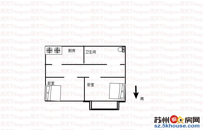 观前街火车站万达广场梅花新村精装两居朝南拎包入住