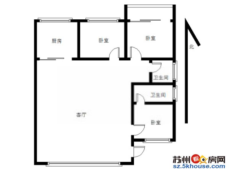 市政府旁采香花园精装三室两厅两卫桐泾北路地铁 带独库有车位