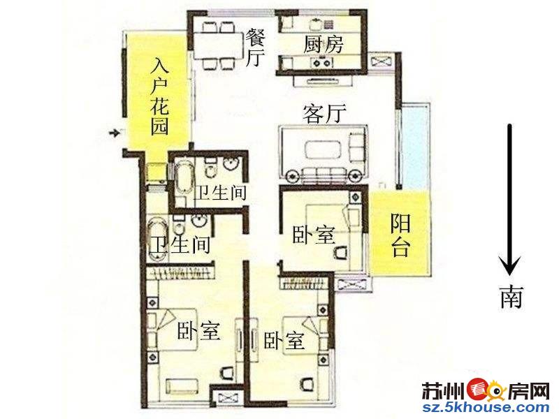 园区湖东 自由水岸精装三房 自住装修 品质家具  看房随时