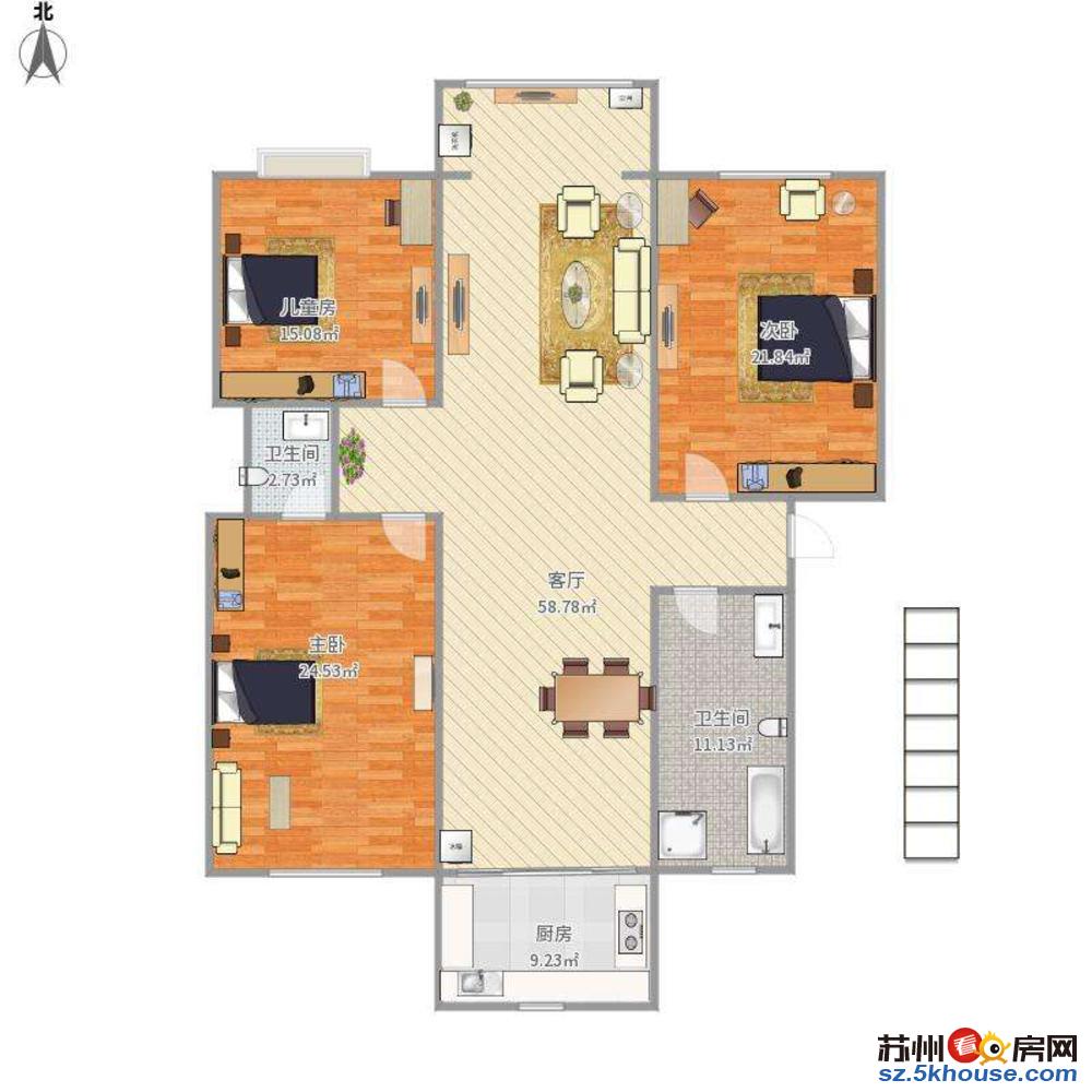 旭辉悦庭  精装三房 房东自住装修 家具家电齐全 可拎包入住