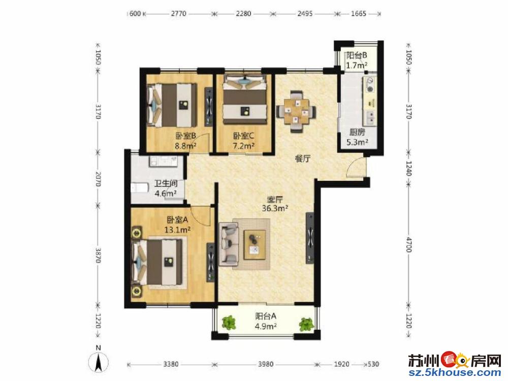 邻摩天轮公园 丰隆城市中心精装两室出租 高端家私 可随时看房