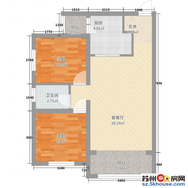 精装修 观前街 相门东环地铁口苏州大学大润发两房朝南采光好