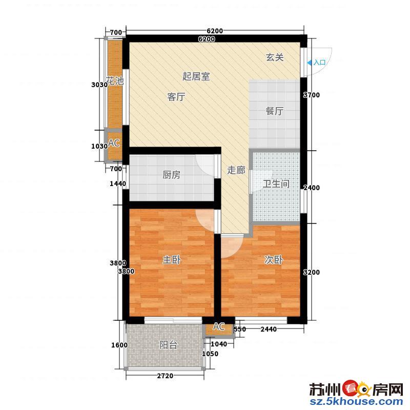 港龙城旁 姚桥新苑 翻新精装两房 随时看 包物业有车位 