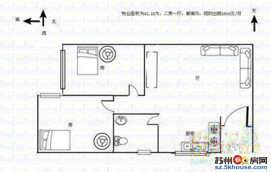 浙建枫华广场 1房出租 华润万家 购物方便交通便利干净整洁