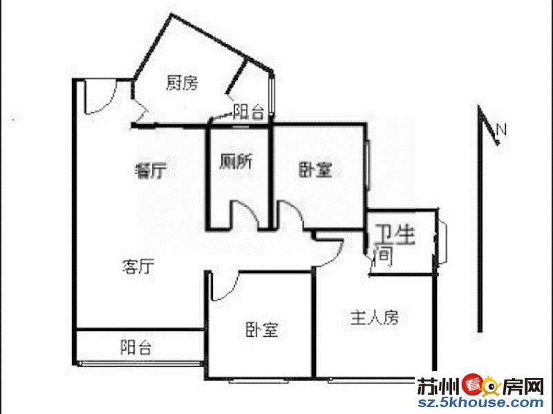 观前街 花驳岸 精装三房 月付 家电齐全 干净整洁 拎包入住