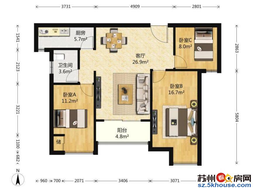 新上梅花新村2房家具家电齐全随时欢迎看房入住房东人很爽