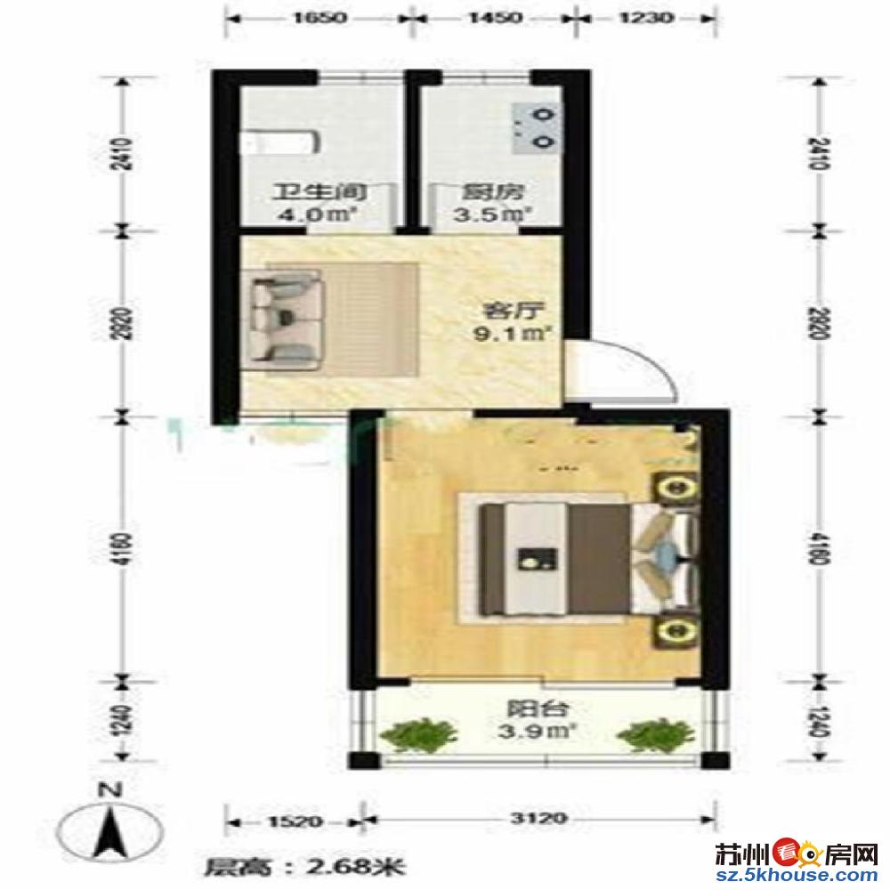 荷韵小区 高层精装一室一厅 家电齐全 图片真实 环境整洁干净