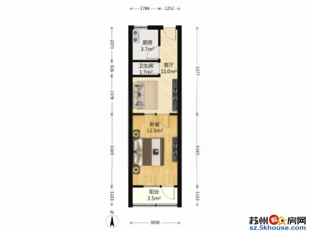 阳光水韵 城南生活广场一室出租拎包入住靠近地铁靠近市场