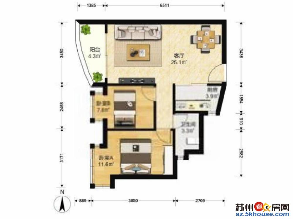 第五元素 精装两房 邻里新街口商业街华润万家南施街一号线