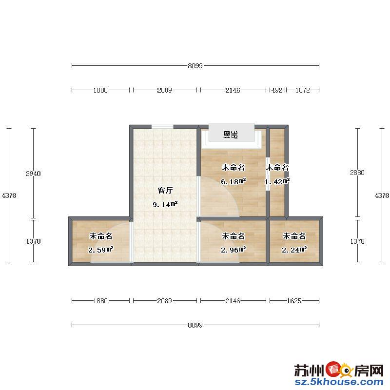 丰隆城市中心T3 T2 T1 68平方品质精装 开间全新出租