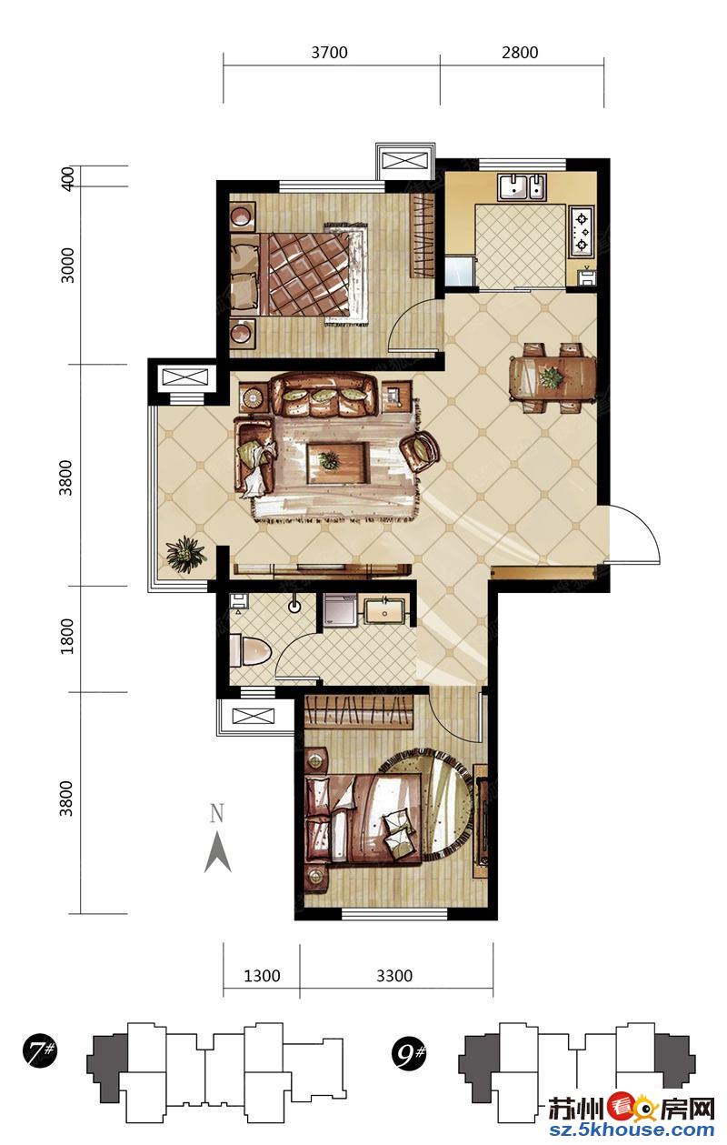 越湖花园一室2厅房屋出租.精装修.家具家电齐全.实拍图片