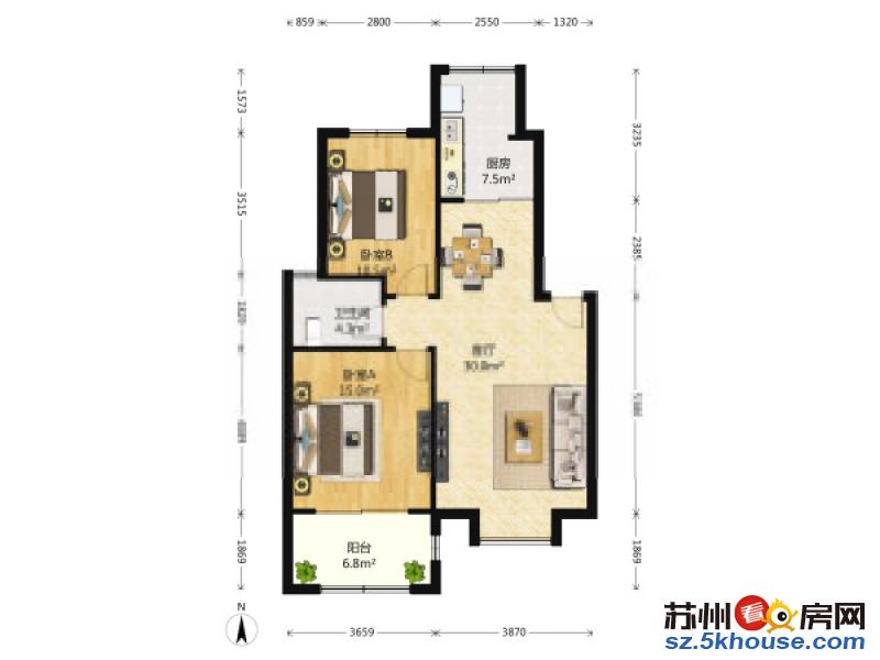 桐泾北路地铁口 金都名苑自住精装两室 押一付一拎包入住可月付